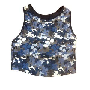 Aqua Womens Sports Bra XS Camo Blue Polyester/Spandex Yoga Athletics NWT